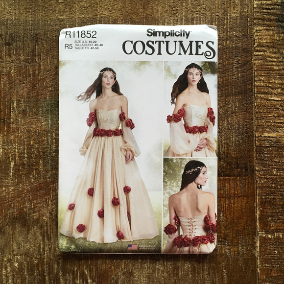 Simplicity Pattern R11852 Romance Renaissance Medieval Costume Fairy 14-22 UNCUT - Picture 1 of 3